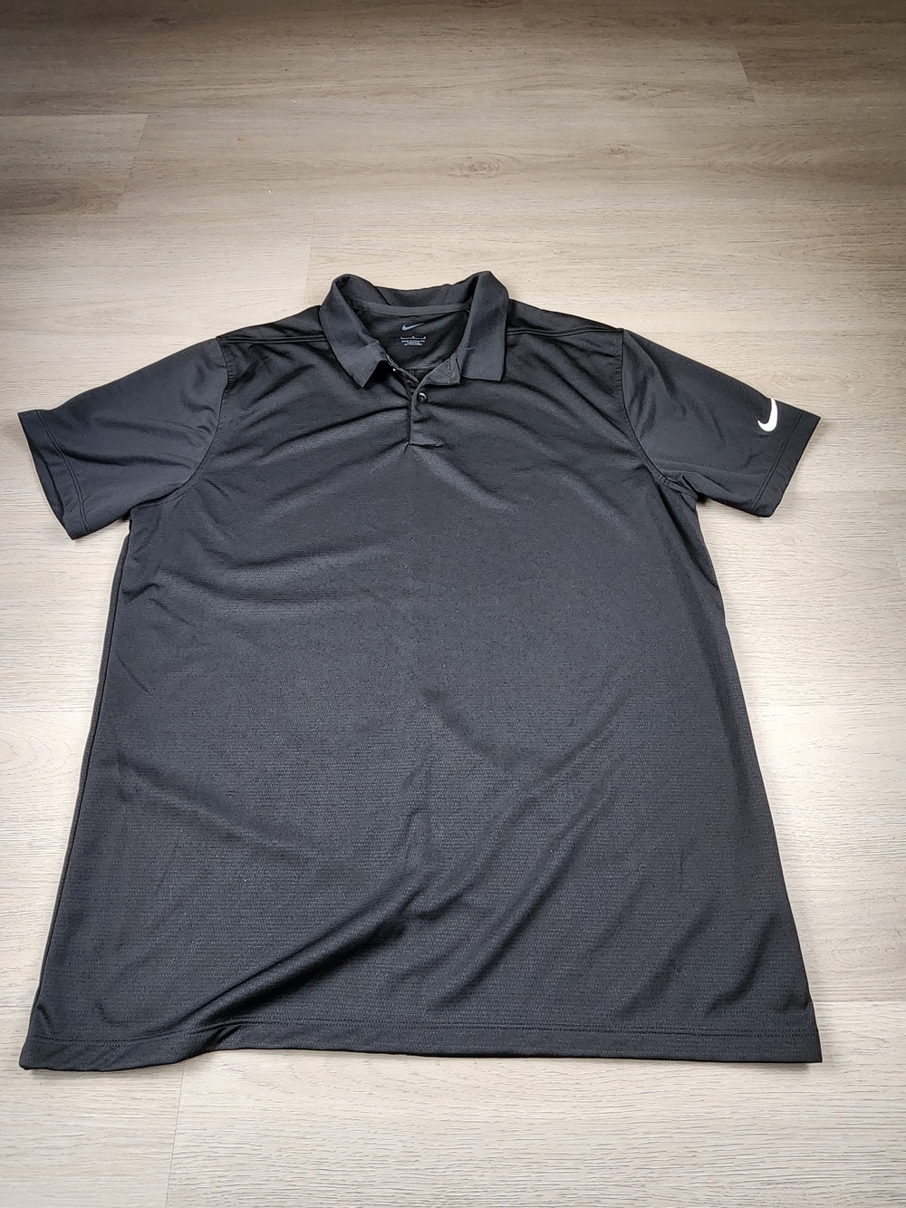 Nike Dri-FIT Black Polo Shirt • ULINE Logo • Athletic Golf Style • Size L